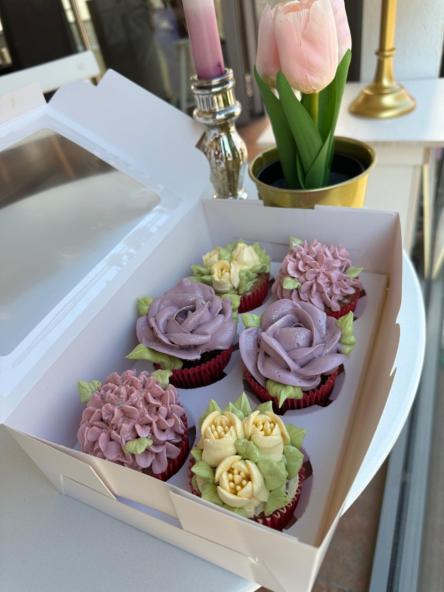 Osterblumen Cupcake Box (6Stück)